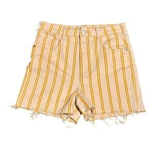 Anthropologie Pilcro and the Letterpress Yellow and Tan Striped Jean Shorts
